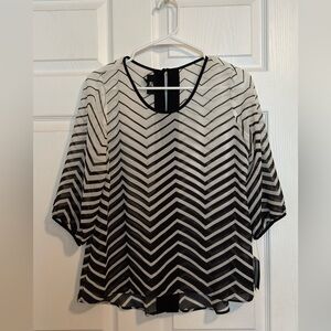 Chevron Patterned Black and White Women's Top